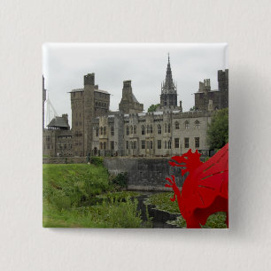 Europe, Wales, Cardiff. Cardiff Castle. Welsh 2 15 Cm Square Badge