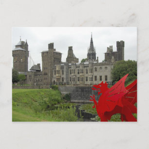 Europe, Wales, Cardiff. Cardiff Castle. Welsh 2 Postcard