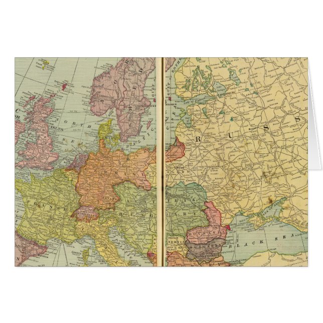 Europe with telegraph lines (Front Horizontal)