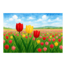 European & American Style Original Tulips Landscap