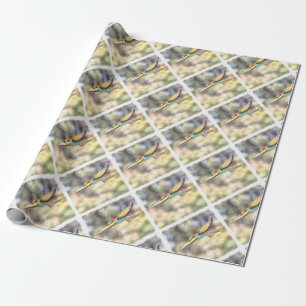 European Bee Eater In Flight Watercolor Wrapping Paper