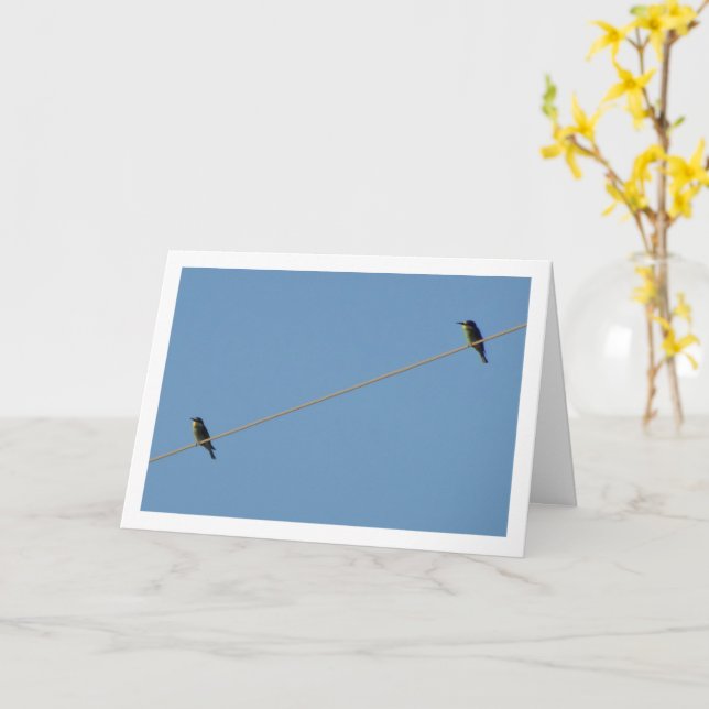 European bee-eaters on Wire Card (Yellow Flower)