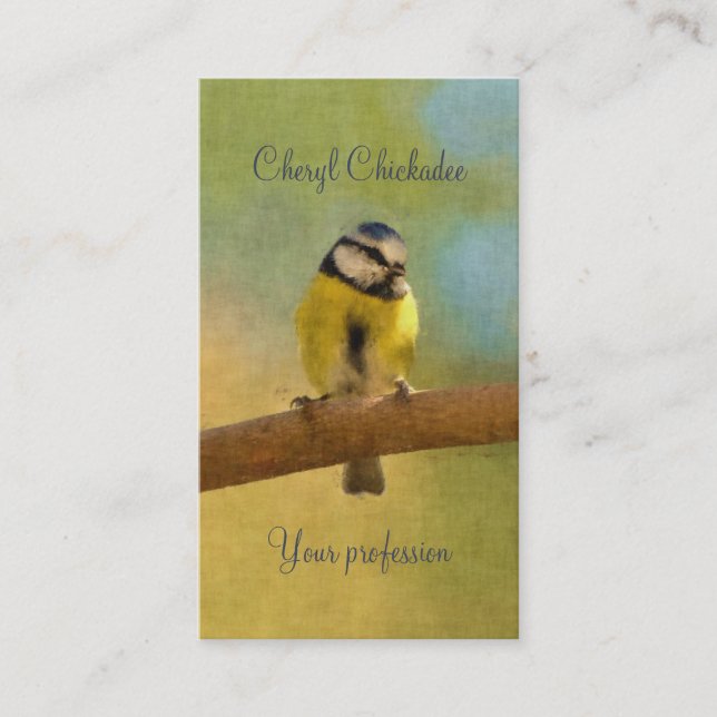 European bluetit digital painting business card (Front)