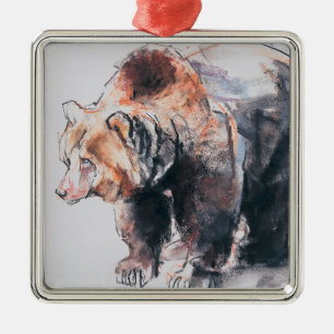 European Brown Bear 2001 Metal Ornament