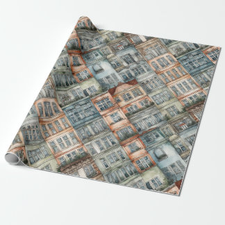 european city windows  wrapping paper