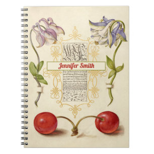 European Columbines and Sweet Cherry Notebook
