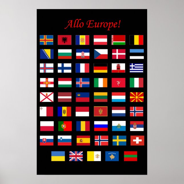 European Countries Flags poster (Front)