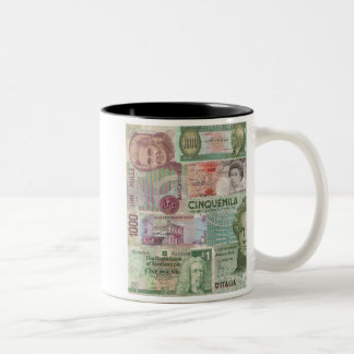 European Currency Two-Tone Coffee Mug