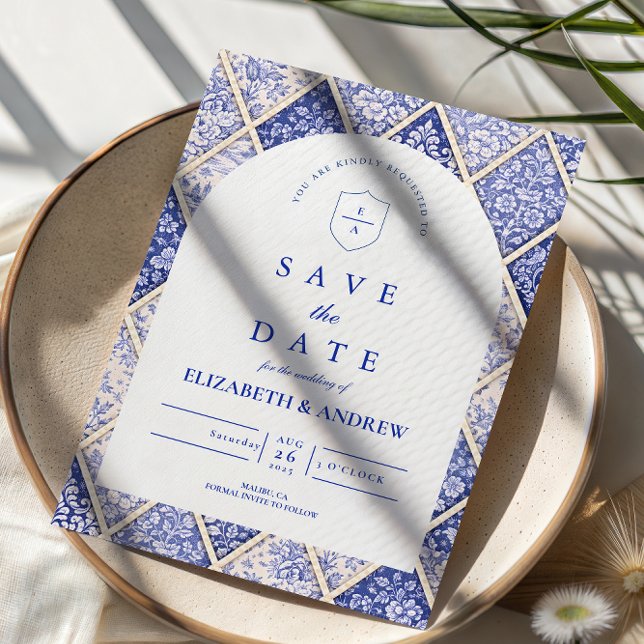 European Delft Tile Wedding Save The Date (Creator Uploaded)