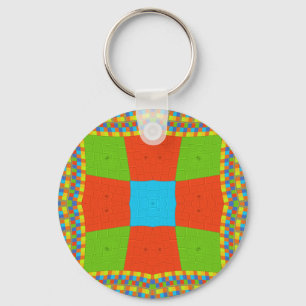 European ethnic tribal pattern key ring