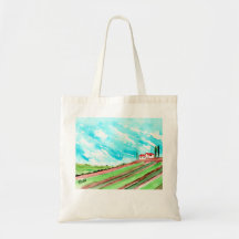 European Farm Scene Tote Bag
