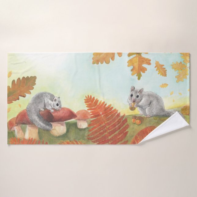 European Fat Dormouse (Glis glis) in Nature  Bath Towel (Bath Towel)