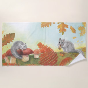 European Fat Dormouse (Glis glis) in Nature Beach Towel