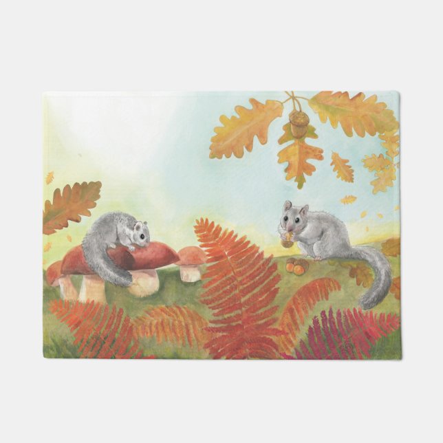 European Fat Dormouse Glis glis in Nature  Doormat (Front)