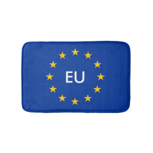 European flag bath mat   Monogram bathroom rug