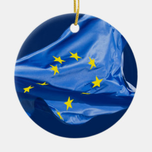 European flag ceramic ornament