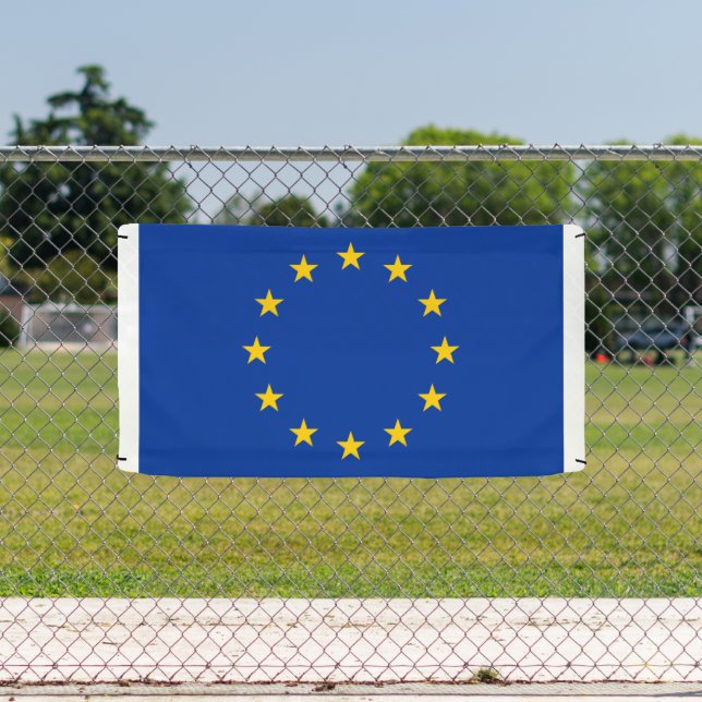 European flag of EURO zone custom banner sign (Insitu)