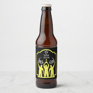 European Football Soccer Watch Party Beer Bottle Label