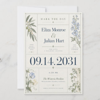 European Garden Save the Date Invitation
