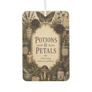 European-Inspired Halloween , Ivy and Antique Gold Car Air Freshener