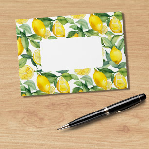 European Lemon Citrus Pattern Watercolor Wedding Envelope
