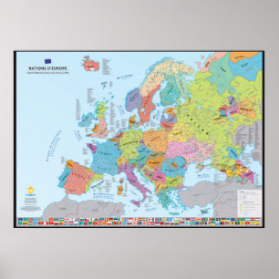 European Nations Map of Nations Poster