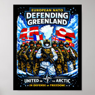 European Nato Defending Greenland Anti Trump Polic Poster
