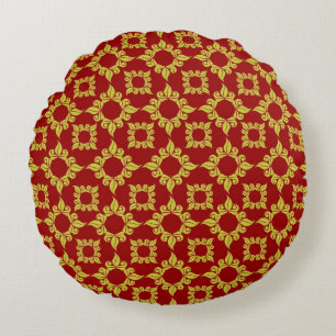 European Noble Antique Baroque Floral Art Deco Round Cushion