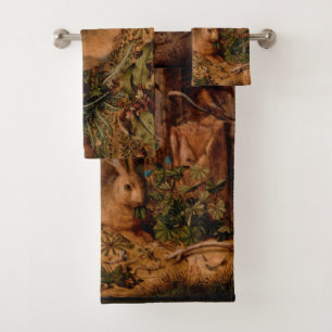 European Painting Rabbit Year 2023 Bath Towels