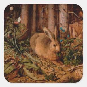 European Painting Rabbit Year 2023 Square Sticker