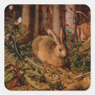 European Painting Rabbit Year 2023 Square Sticker