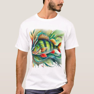 European perch 120924AREF101 - Watercolor T-Shirt