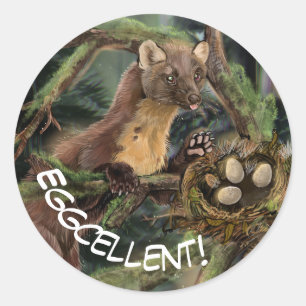 European Pine Marten Classic Round Sticker