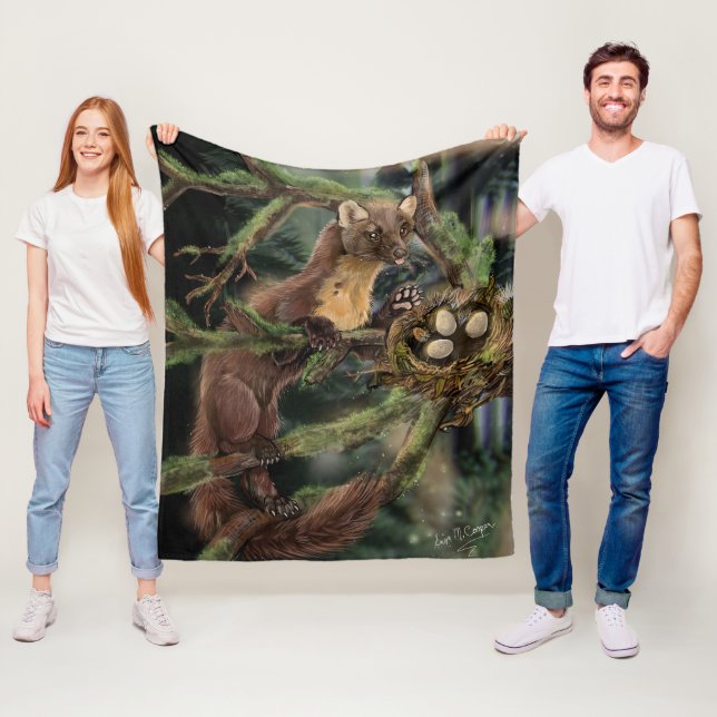 European Pine Marten Fleece Blanket (In Situ)