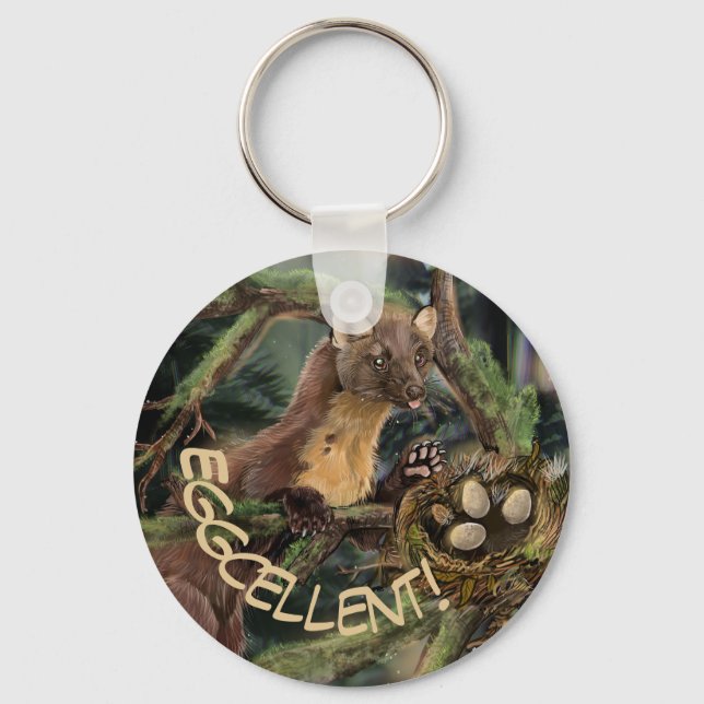 European Pine Marten Key Ring (Front)