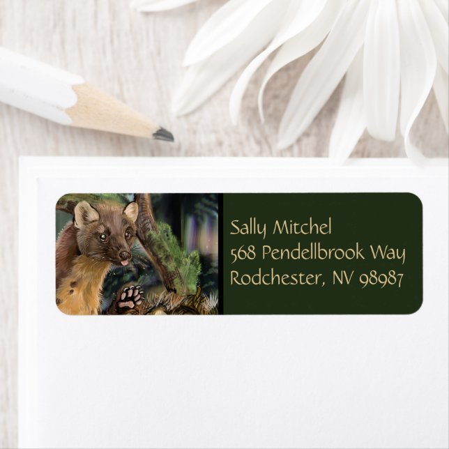 European Pine Marten  Return Address Label (Insitu)