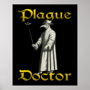 European Plague Doctor Bird Beak Costume Poster