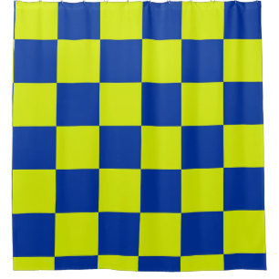 european police cars square colours chequered patt shower curtain