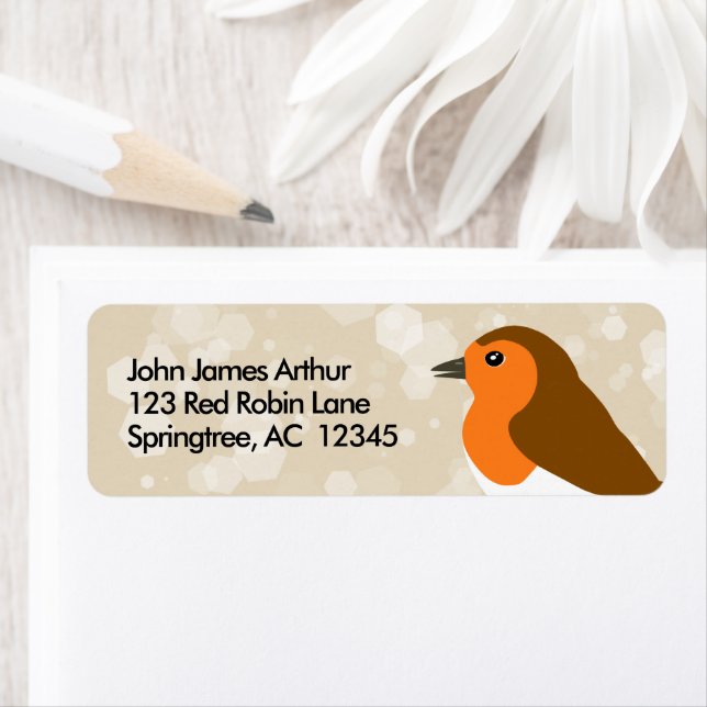European Robin Return Address Label (Insitu)