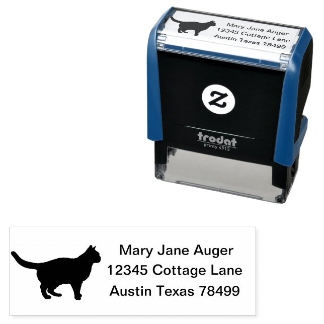 European Short Haired Cat Personalised  Self-inking Stamp (In Situ)
