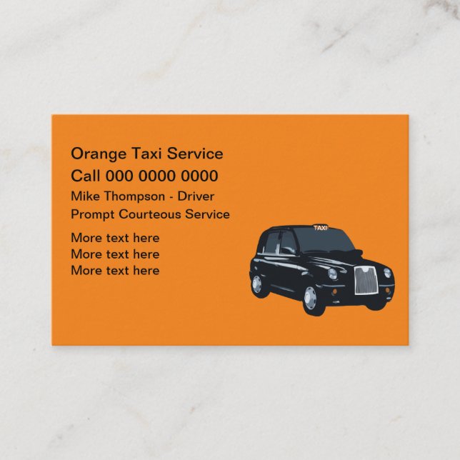 European Taxi Service Business Cards (Front)