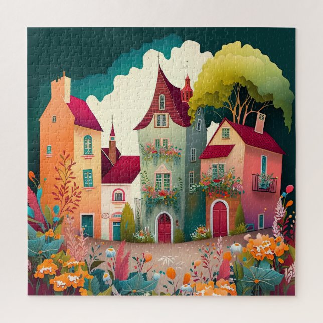 European Town Puzzle (Vertical)