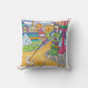 European Travel Girl in London Personalised Cushion