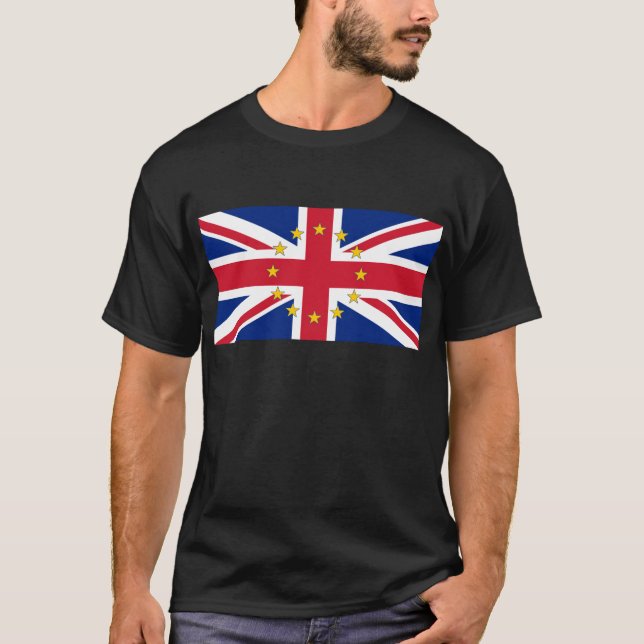 European UK United Kingdom Britain Union Jack Flag T-Shirt (Front)