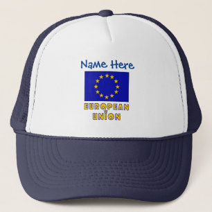 European Union and EU Flag Personalised Trucker H Hat