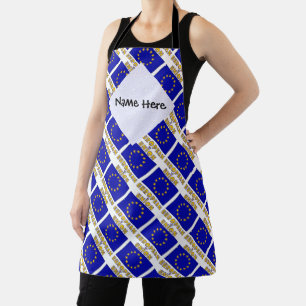 European Union and EU Flag Tiled Personalised Apron