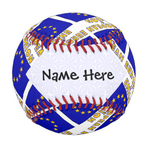 European Union and EU Flag Tiled Personalised Baseball