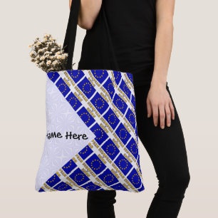 European Union and EU Flag Tiled Personalised Tote Bag