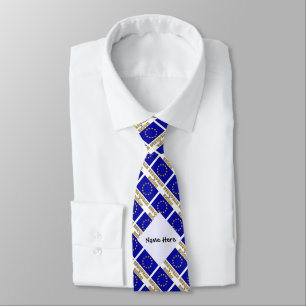 European Union and EU Flag Tiled with Your Name Tie