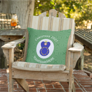 European Union Angel Christmas Flag Personalised Cushion
